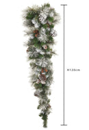 Tear Drop con Pigne innevato123 Tips dimensioni 120X50 Verde