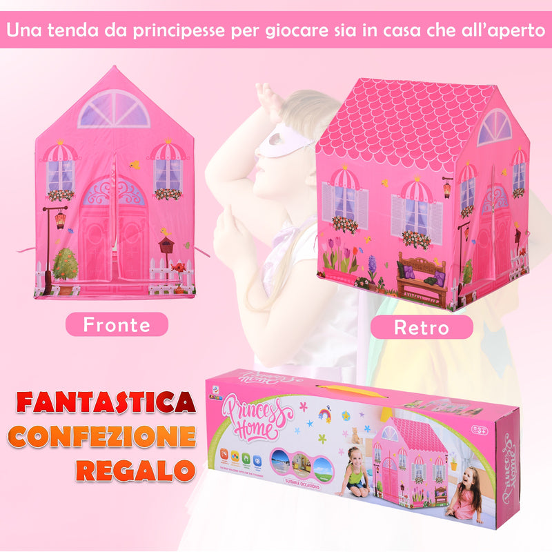 Tenda Casetta per Bambini 93x69x103 cm  Principessa Rosa