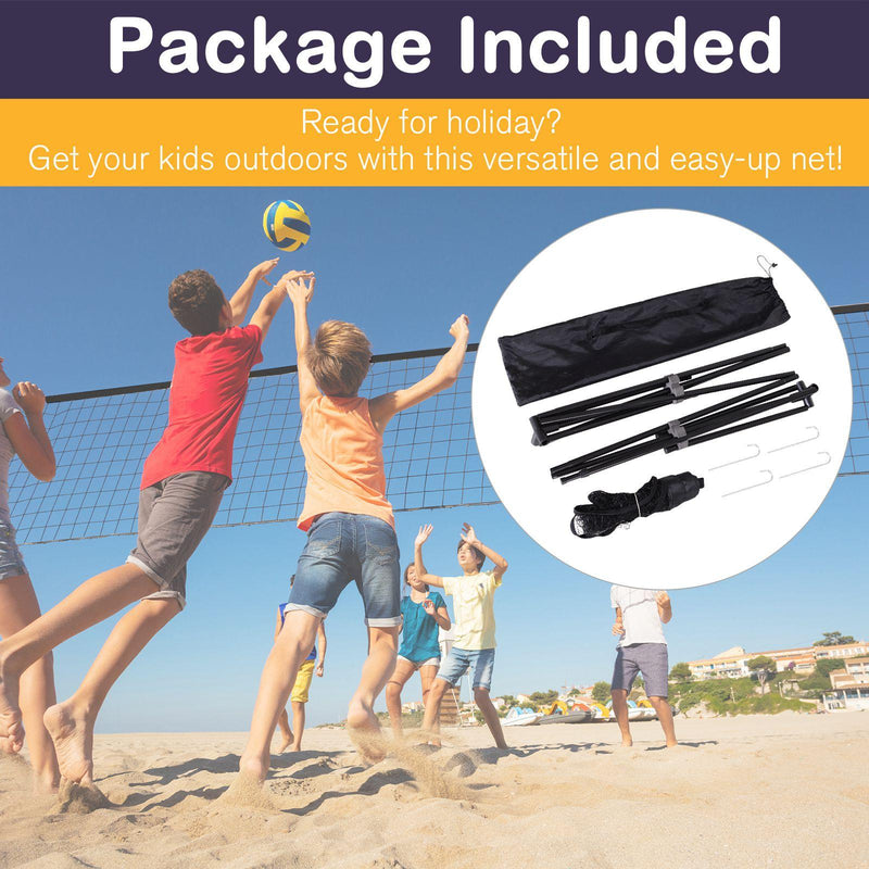 Rete per Pallavolo Tennis Portatile 5x1,3x1,58 m  Nera