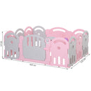Box Recinto Attività per Bambini 162x122x63 cm  Grigio e Rosa