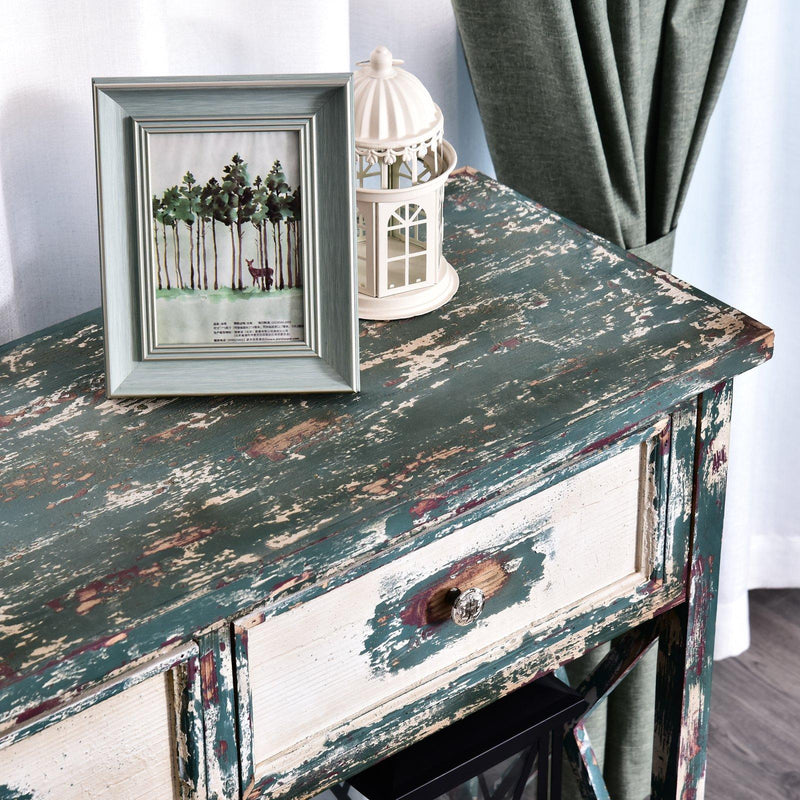 Consolle Fissa con Cassetti 110x38x90 cm in Legno Effetto Vintage 