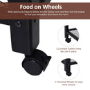 Carrello Portavivande da Cucina 3 Ripiani 60x40x76,5 cm in Metallo e Legno  Nero