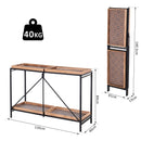 Consolle Fissa 2 Ripiani con Vassoi 120x40x84 cm in Metallo  Nera