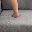 Divano 2 Posti 65x141x78 cm in Legno e Tessuto Lino  Grigio