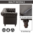 Divano 2 Posti 160x84x80 cm in Similpelle  Marrone Scuro