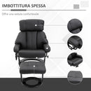 Poltrona Relax Reclinabile con Poggiapiedi in Similpelle  Nera