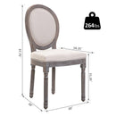 Set 2 Sedie in Legno Rivestimento in Lino  Bianco