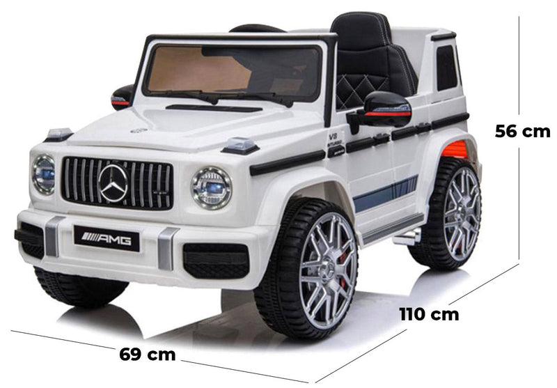 Macchina Elettrica per Bambini 12V con Licenza Mercedes G63 AMG Fuoristrada Bianca