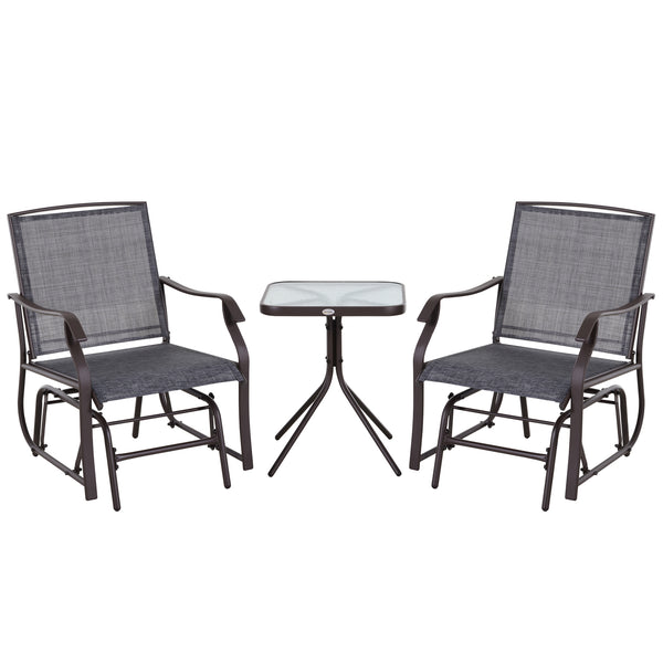 Garten-Lounge-Set aus Stahl mit 2 Stühlen und Couchtisch in Braun und Grau online
