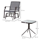 Set Salotto da Giardino in Acciaio 2 Sedie e Tavolino  Marrone e Grigio