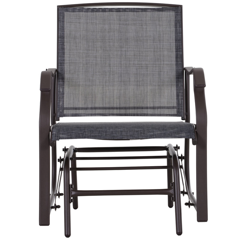 Set Salotto da Giardino in Acciaio 2 Sedie e Tavolino  Marrone e Grigio