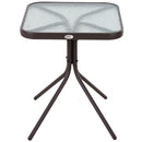 Set Salotto da Giardino in Acciaio 2 Sedie e Tavolino  Marrone e Grigio