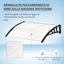 Pensilina Tettoia in Policarbonato 75x120 cm  Trasparente