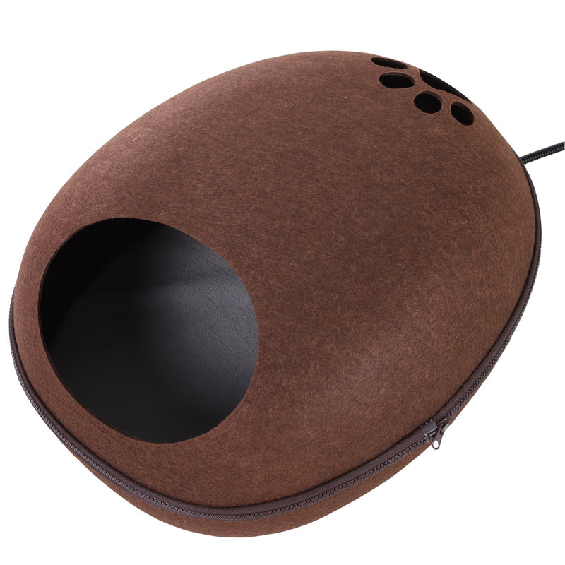 Cuccia per Gatti Riscaldante da Interno 47x38x24 cm  Marrone