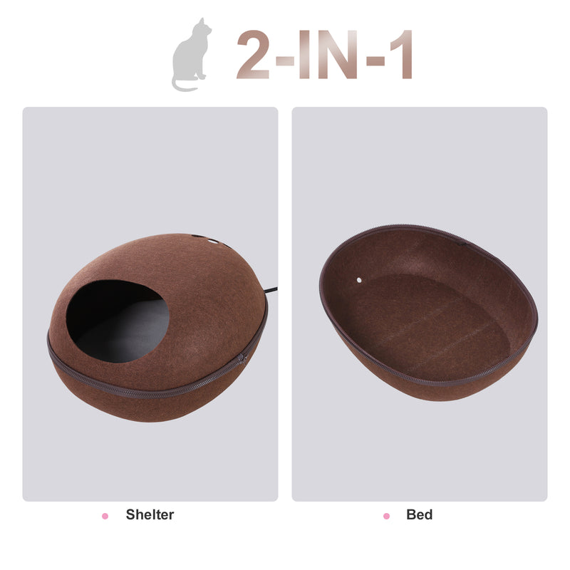 Cuccia per Gatti Riscaldante da Interno 47x38x24 cm  Marrone