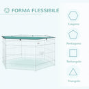 Recinto Recinzione per Animali Domestici 6pz 59x60 cm con Copertura 