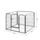 Recinto Recinzione per Animali Domestici 82x82x60 cm in Metallo  Grigio