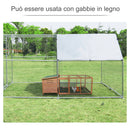 Gabbia Box da Esterno Zincato per Animali 3x4x1,95 m 