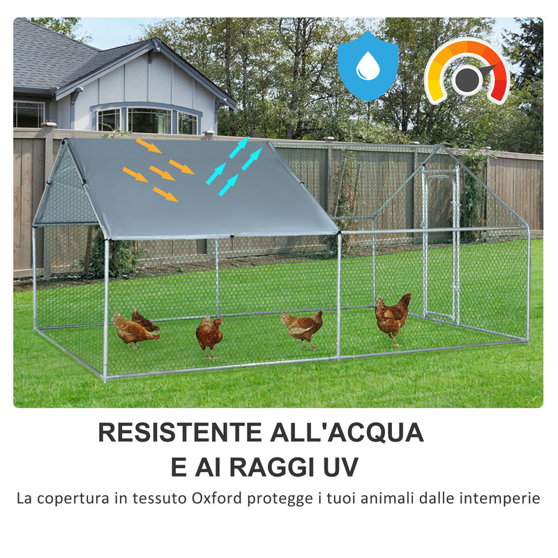 Gabbia Box da Esterno Zincato per Animali 3x4x1,95 m 