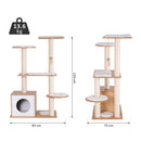 Albero Tiragraffi per Gatti con Cuccia 83x75x120 cm in Corda e Sisal  Giallo e Bianco