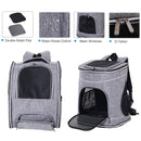Trasportino Zaino per Cani e Gatti 35x30x45 cm  Grigio