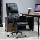 Sedia da Ufficio Presidenziale con Cuscino in Similpelle  Nera
