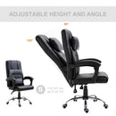 Sedia da Ufficio Presidenziale con Cuscino in Similpelle  Nera