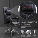 Sedia da Ufficio Presidenziale con Cuscino in Similpelle  Nera