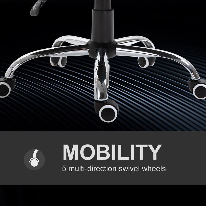 Sedia da Ufficio Presidenziale con Cuscino in Similpelle  Nera