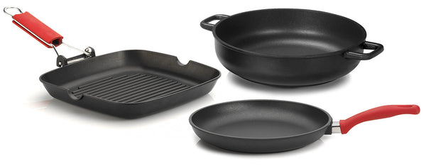 sconto Olympia Love 3-teiliges Kochgeschirr-Set aus Antihaft-Druckguss-Aluminium