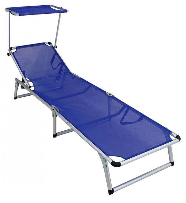 sconto Garten-Sonnenliege 187 x 60 x 30 h cm aus blauem Aluminium