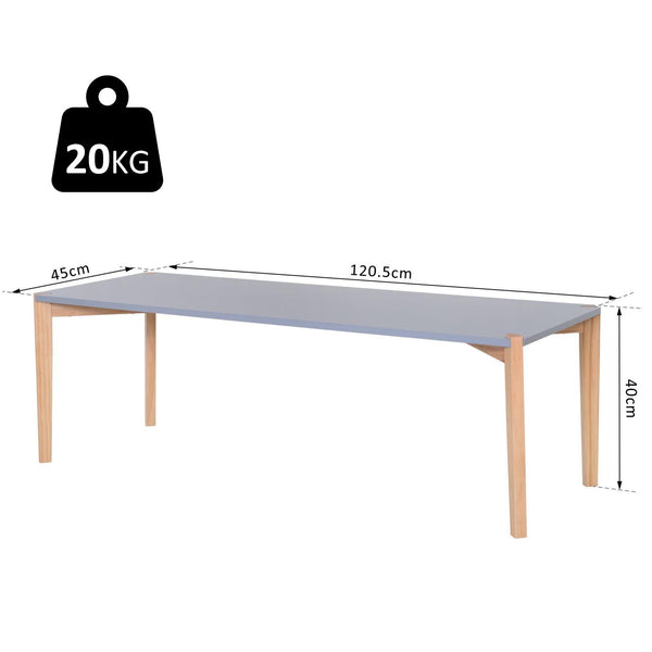 sconto Wohnzimmer-Couchtisch 120,5 x 45 x 40 cm aus MDF und grauem Holz