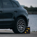 Set 2 Fermaruota Auto in Gomma 25x16x19 cm  Nero e Giallo