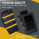 Set 2 Fermaruota Auto in Gomma 25x16x19 cm  Nero e Giallo