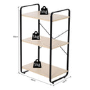 Scaffale Soggiorno 3 Ripiani 48x33x83 cm in Acciaio e Legno  Nero