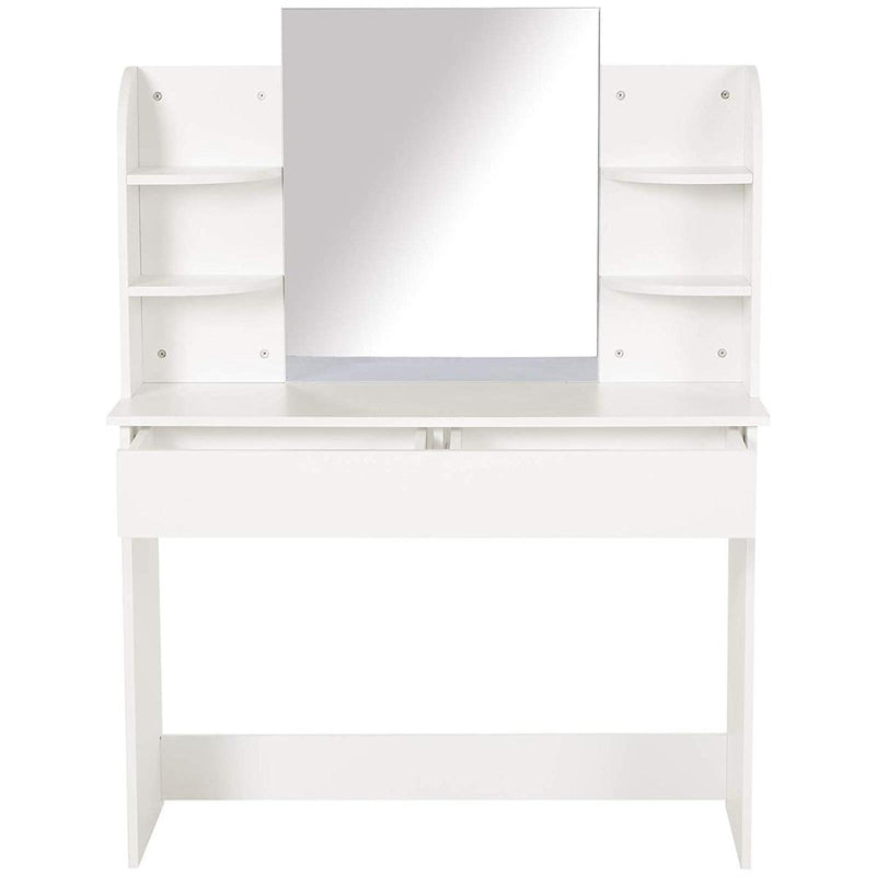 Consolle Trucco con Specchio 108x40x142 cm in Legno  Bianca