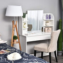 Consolle Trucco con Specchio 108x40x142 cm in Legno  Bianca