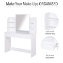 Consolle Trucco con Specchio 108x40x142 cm in Legno  Bianca