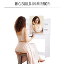 Consolle Trucco con Specchio 108x40x142 cm in Legno  Bianca