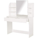 Consolle Trucco con Specchio 108x40x142 cm in Legno  Bianca