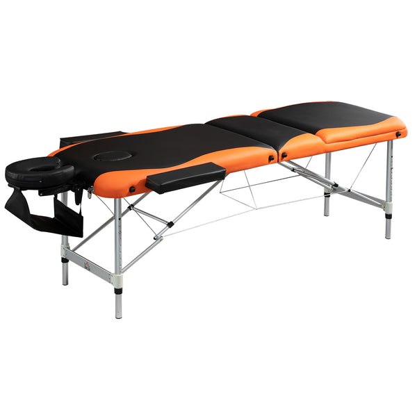 online Physiotherapie-Massageliege 2 Gelenke 214 x 60 x 82 cm aus schwarzem und orangefarbenem Aluminium