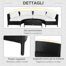 Set Salotto da Giardino Divano in Rattan Sintetico e Tavolino  Nero