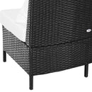 Set Salotto da Giardino Divano in Rattan Sintetico e Tavolino  Nero