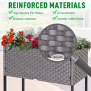 Fioriera in Metallo e Polietilene Effetto Vimini 70x30x72 cm  Grigio