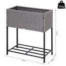 Fioriera in Metallo e Polietilene Effetto Vimini 70x30x72 cm  Grigio