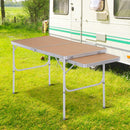 Tavolo da Campeggio Picnic Pieghevole Regolabile in Alluminio 120x60x40/70 cm 