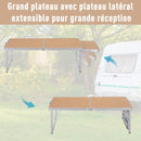 Tavolo da Campeggio Picnic Pieghevole Regolabile in Alluminio 120x60x40/70 cm 