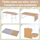 Tavolo da Campeggio Picnic Pieghevole Regolabile in Alluminio 120x60x40/70 cm 