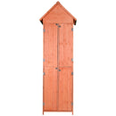 Casetta Box da Giardino in Legno di Pino 3 Ripiani 71x60x211 cm 