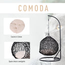 Cuccia Amaca in PVC Effetto Rattan per Gatti Ø60x110 cm con Cuscino  Nera